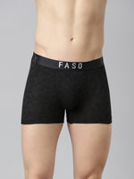 Faso Men's Cotton Stretch All Over Print Trunks