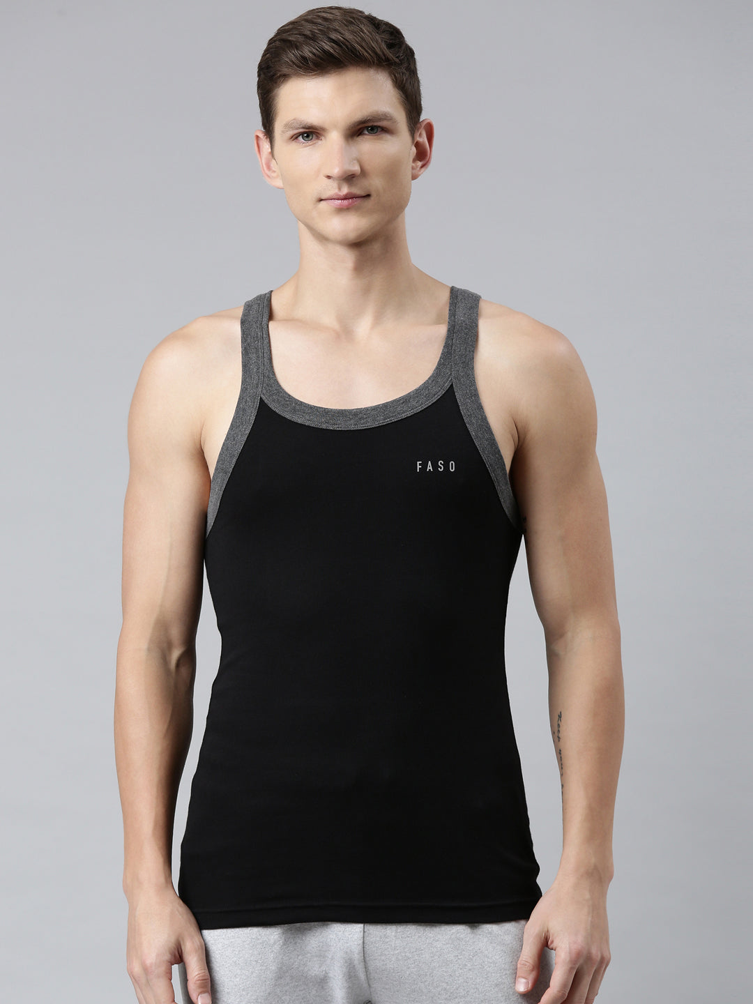 Faso Men's Premium Cotton Color Vest