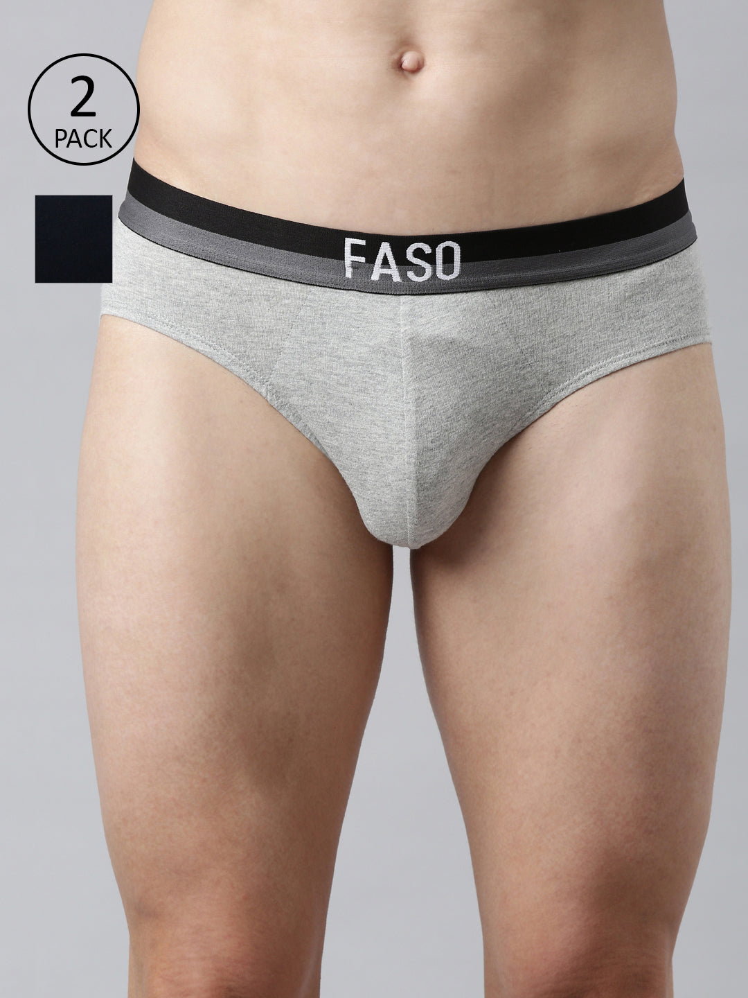 Faso Men's Cotton Outer Elastic Brief(Pack of 2)