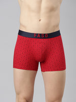 Faso Men's Cotton Outer Elastic All Over Print Trunk