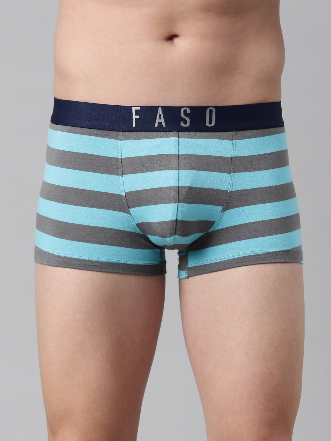 Faso Men's Cotton Yarn Dyed Striped Trunk