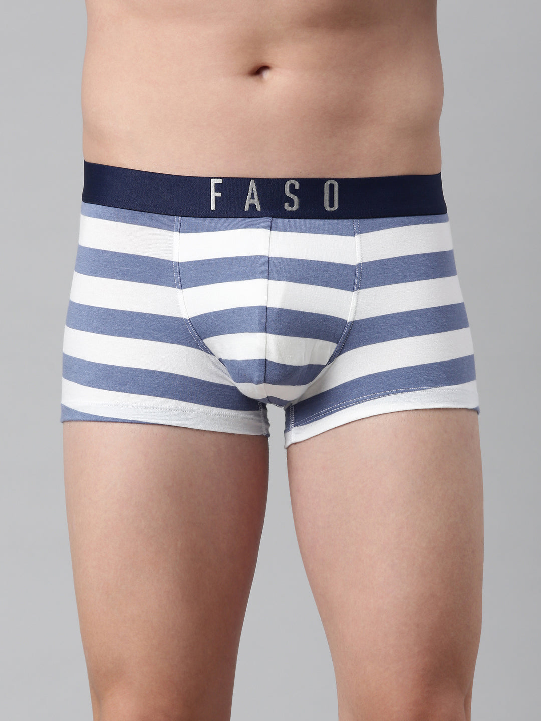 Faso Men's Cotton Yarn Dyed Striped Trunk