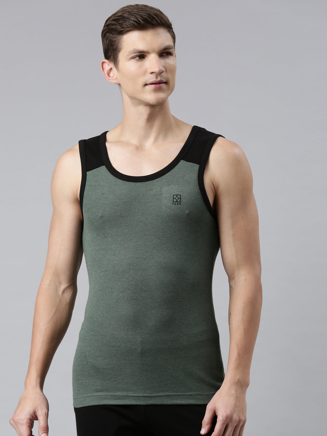 Faso Men's Cotton Color Vest