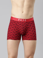 Faso Men's Cotton Stretch All Over Print Trunks