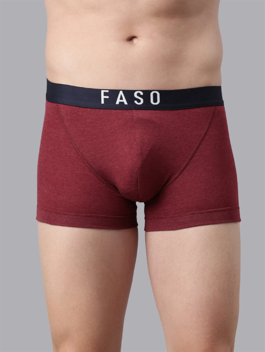 Faso Men's Cotton V-Front Shaped Stretchable Trunk