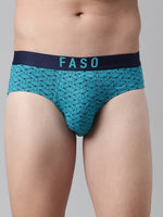 Faso Men's Cotton Outer Elastic All Over Print Brief