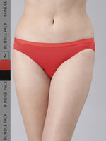 Faso Women's Cotton Outer Elastic Bikini (Pack of 2)
