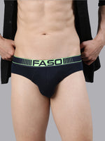 Faso Men's Cotton Neon Outer Elastic Brief (Pack of 2)