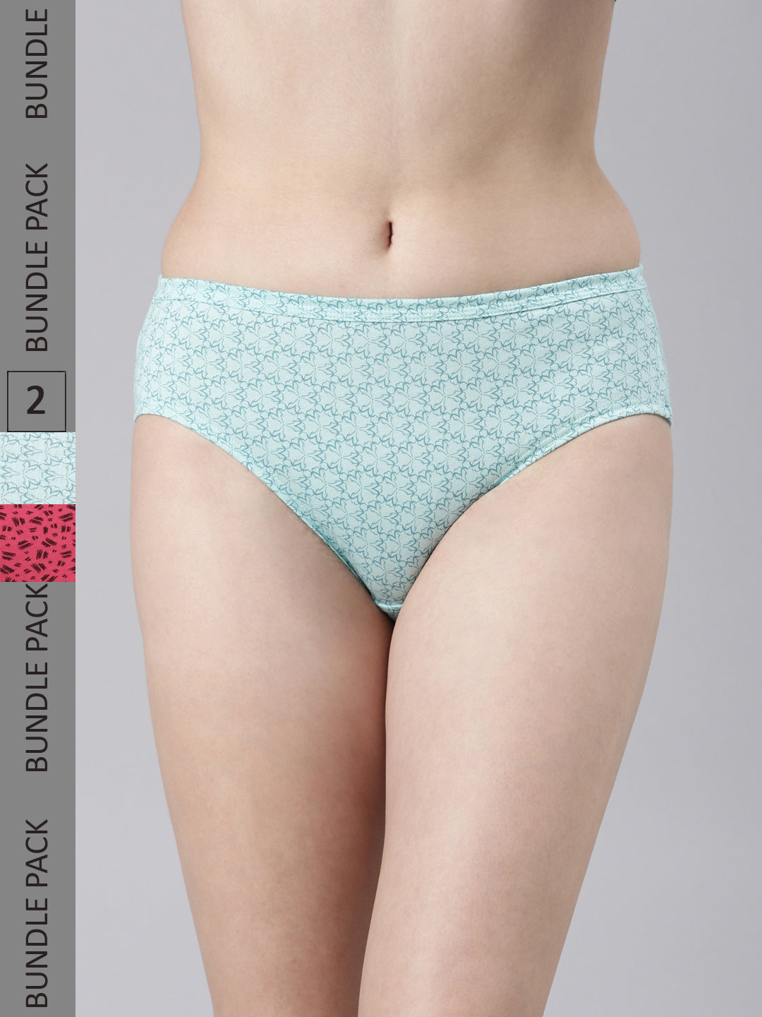 Faso Women's Cotton Inner Elastic Hipster (Pack of 2)