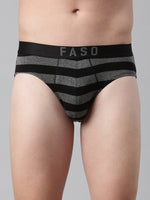Faso Men's Cotton Yarn Dyed Striped Brief
