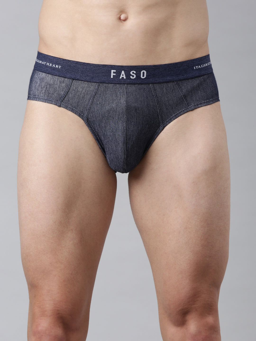 Faso Men's Cotton Denim Look Brief