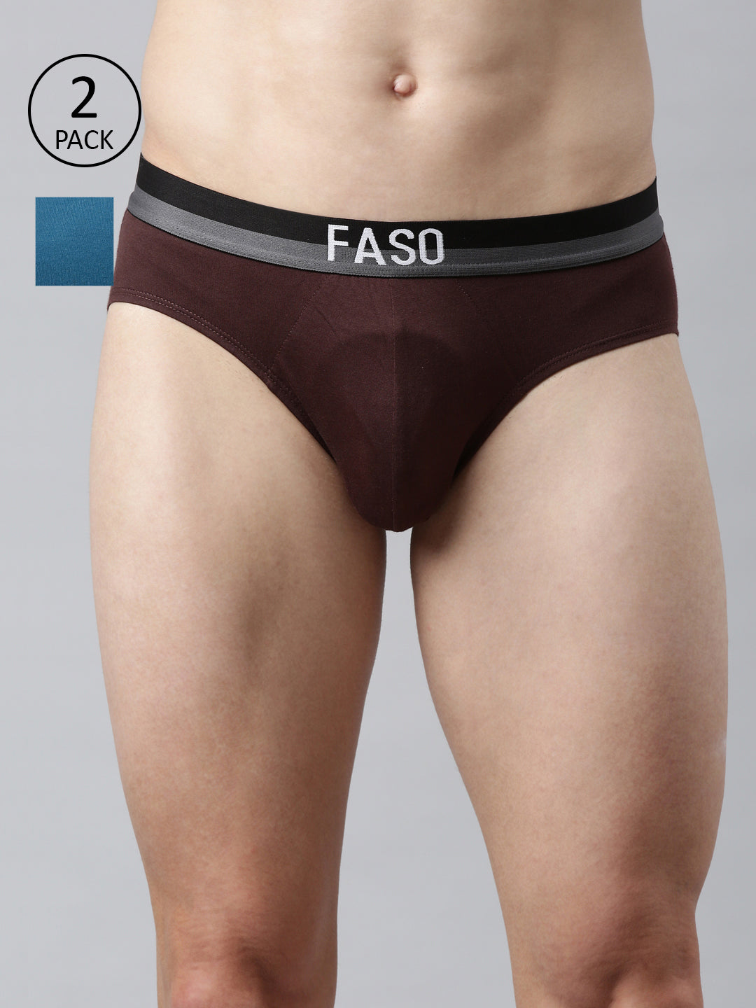 Faso Men's Cotton Outer Elastic Brief(Pack of 2)