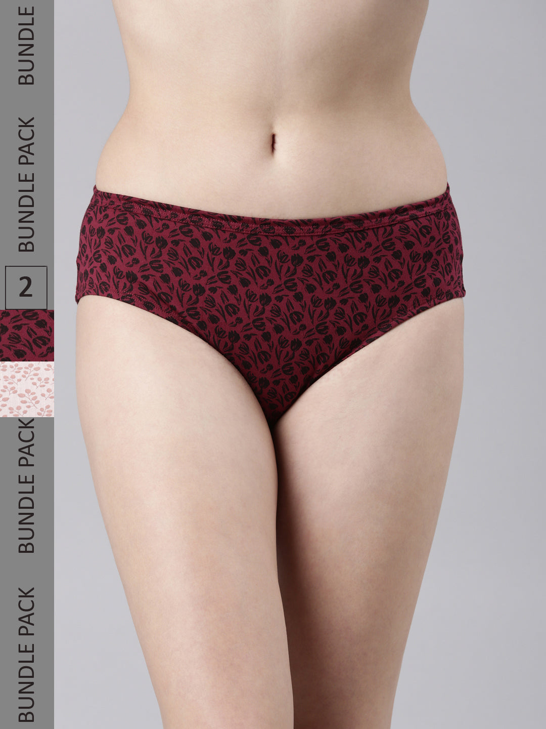 Faso Women's Cotton Inner Elastic Hipster (Pack of 2)