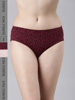 Faso Women's Cotton Inner Elastic Hipster (Pack of 2)