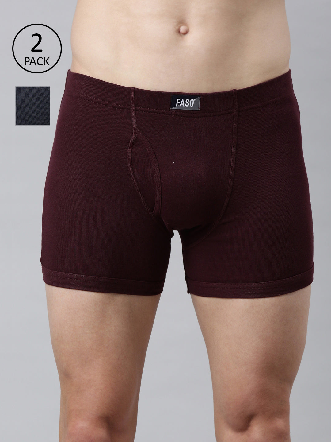 Faso Men's Cotton Inner Elastic Trunk (Pack of 2)