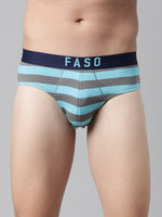 Faso Men's Cotton Yarn Dyed Striped Brief