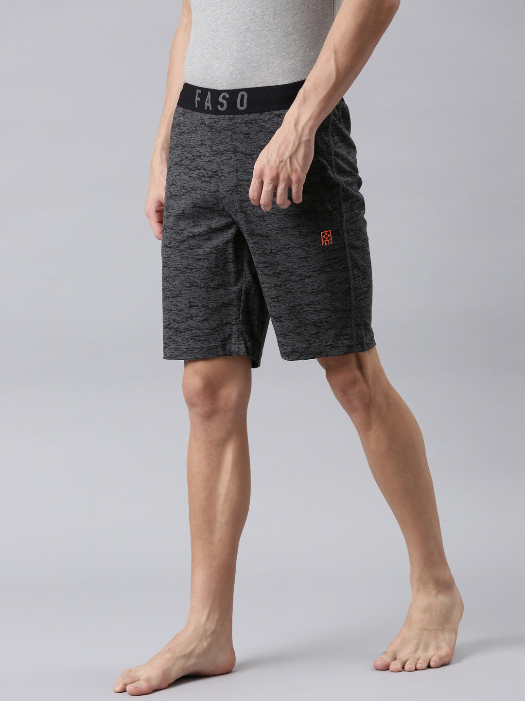 Faso Men's Cotton Elastic Track Shorts