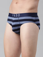 Faso Men's Cotton Yarn Dyed Striped Brief