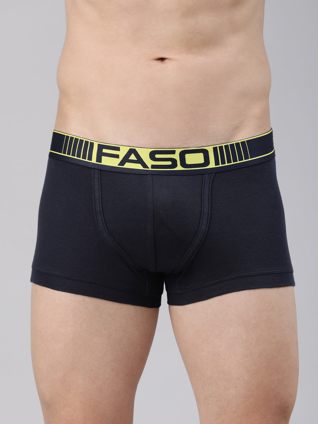 Faso Men's Cotton Neon Outer Elastic Trunk (Pack of 2)
