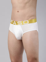 Faso Men's White Premium Micro Modal Brief