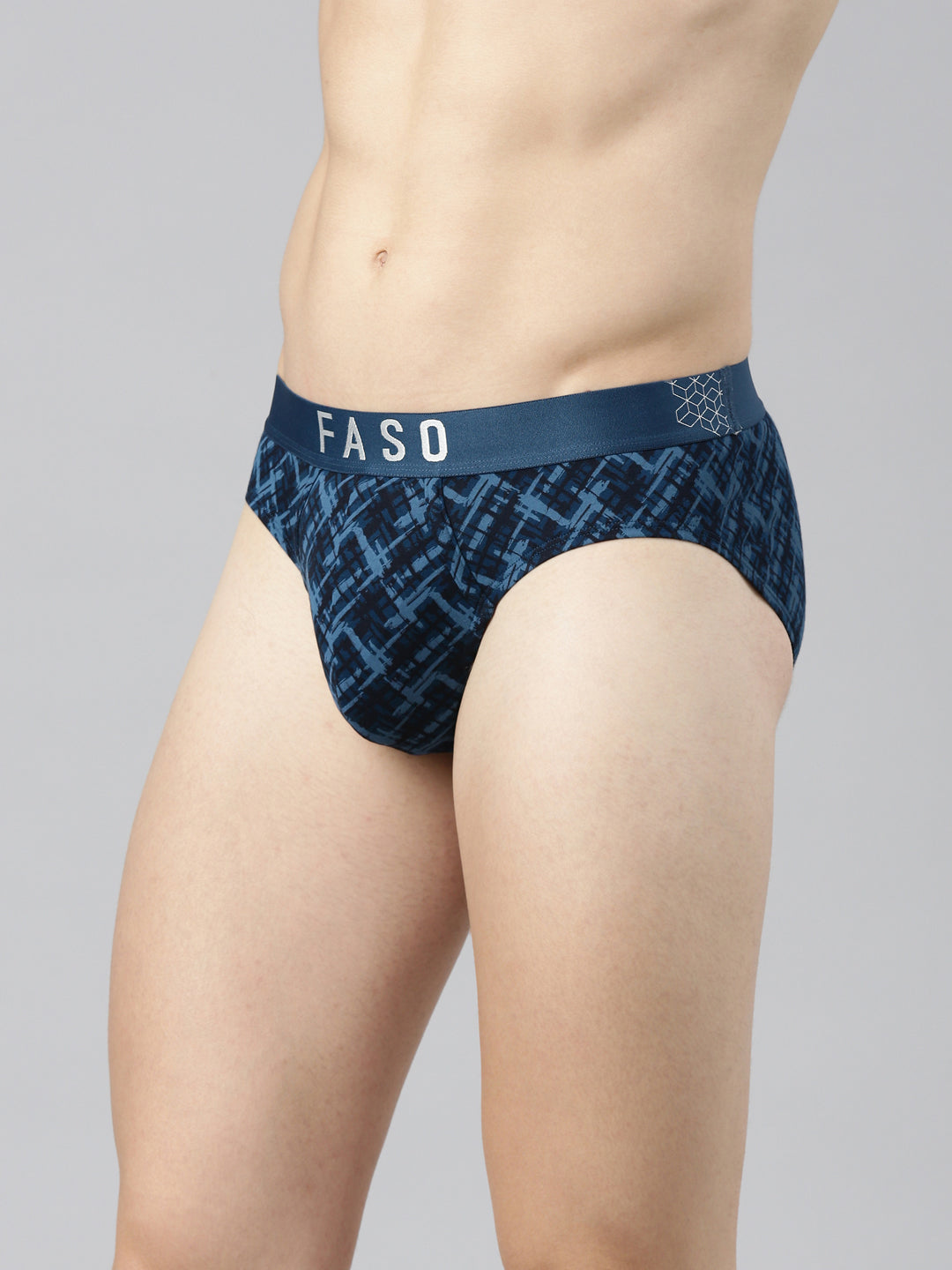 Faso Men's Printed Cotton Stretchable Brief