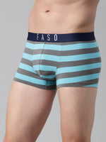 Faso Men's Cotton Yarn Dyed Striped Trunk