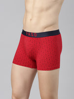 Faso Men's Cotton Outer Elastic All Over Print Trunk