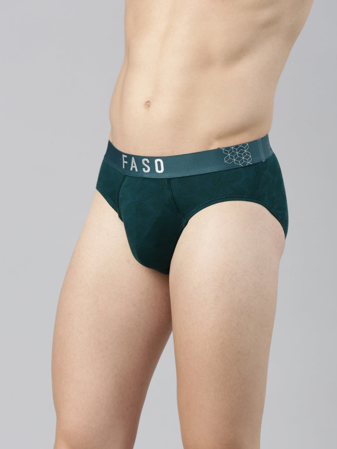 Faso Men's Printed Cotton Stretchable Brief