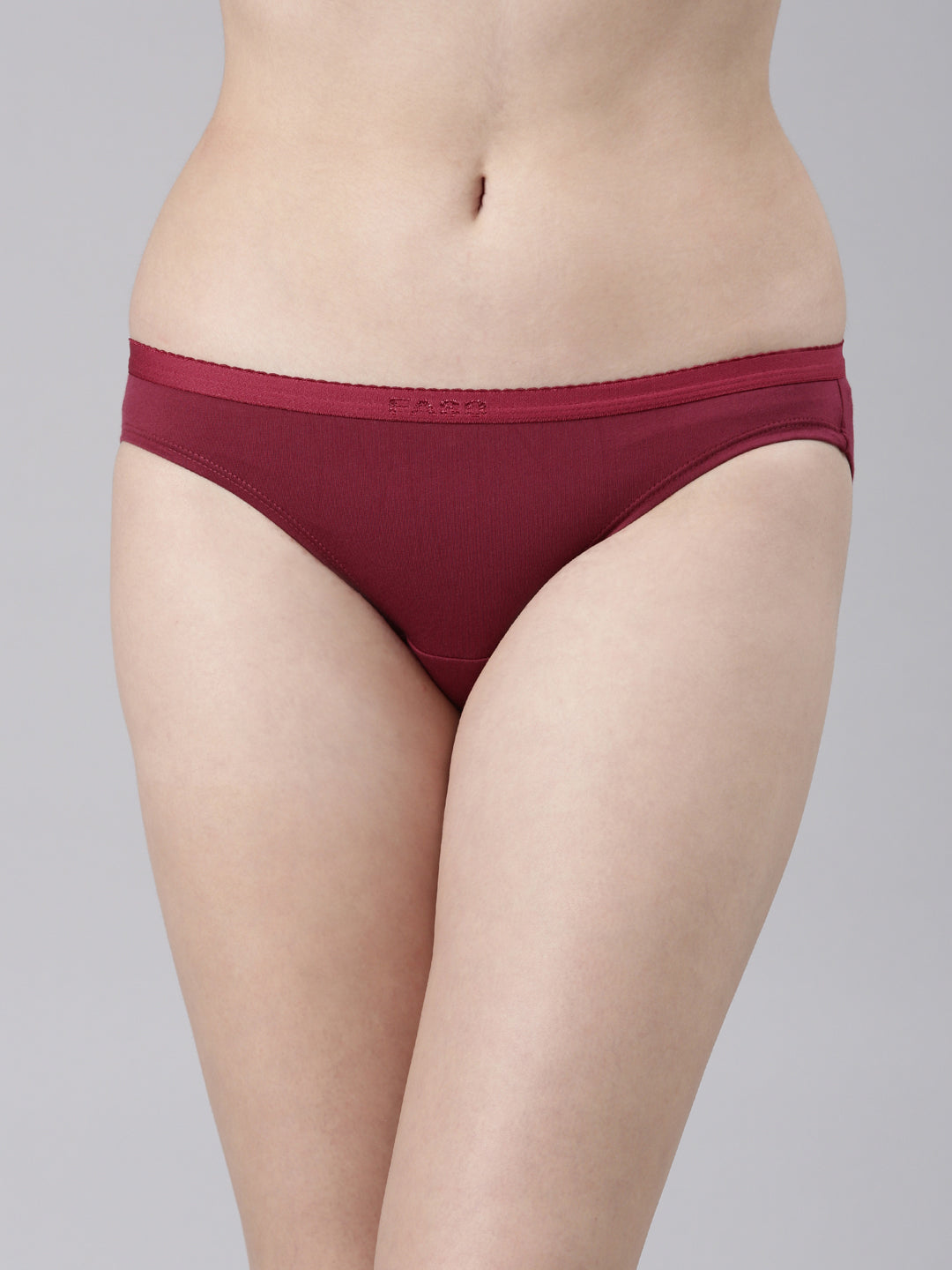 Faso Women's Cotton Outer Elastic Bikini (Pack of 2)