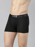 Faso Men's Cotton Stretch All Over Print Trunks
