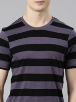 FASO Men’s Yarn Dyed Big Stripe Casual Cotton T-Shirt