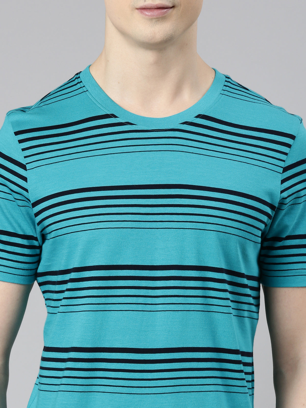 FASO Men’s Gradient Stripes Yarn Dyed Cotton T-Shirt