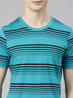 FASO Men’s Gradient Stripes Yarn Dyed Cotton T-Shirt