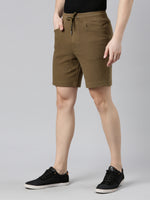FASO Men’s Cotton Track Shorts with Denim Pocket