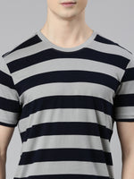 FASO Men’s Yarn Dyed Big Stripe Casual Cotton T-Shirt