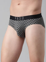 Faso Men's Cotton Outer Elastic All Over Print Brief
