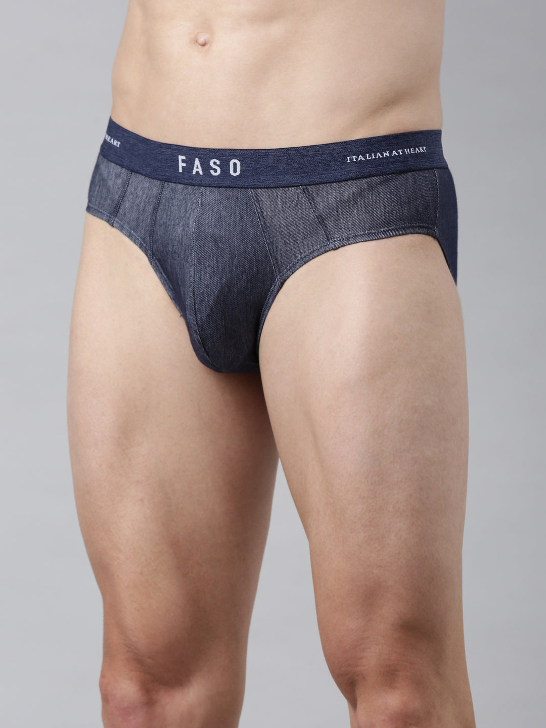 Faso Men's Cotton Denim Look Brief