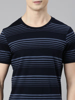 FASO Men’s Gradient Stripes Yarn Dyed Cotton T-Shirt