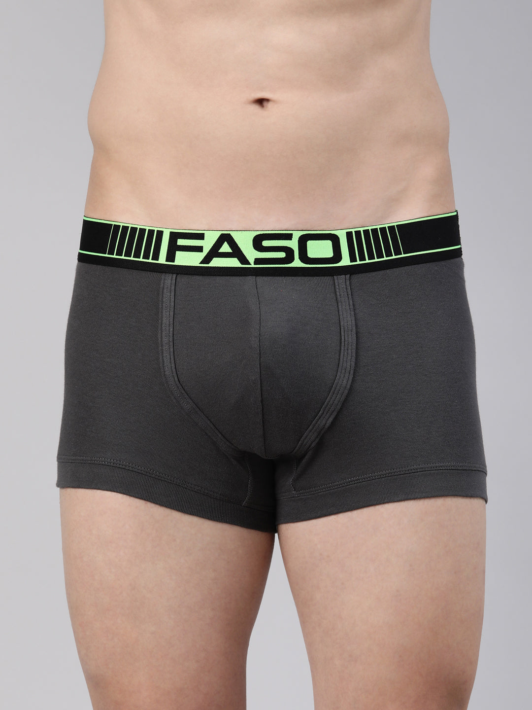 Faso Men's Cotton Neon Outer Elastic Trunk (Pack of 2)