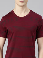 FASO Men’s Gradient Stripes Yarn Dyed Cotton T-Shirt
