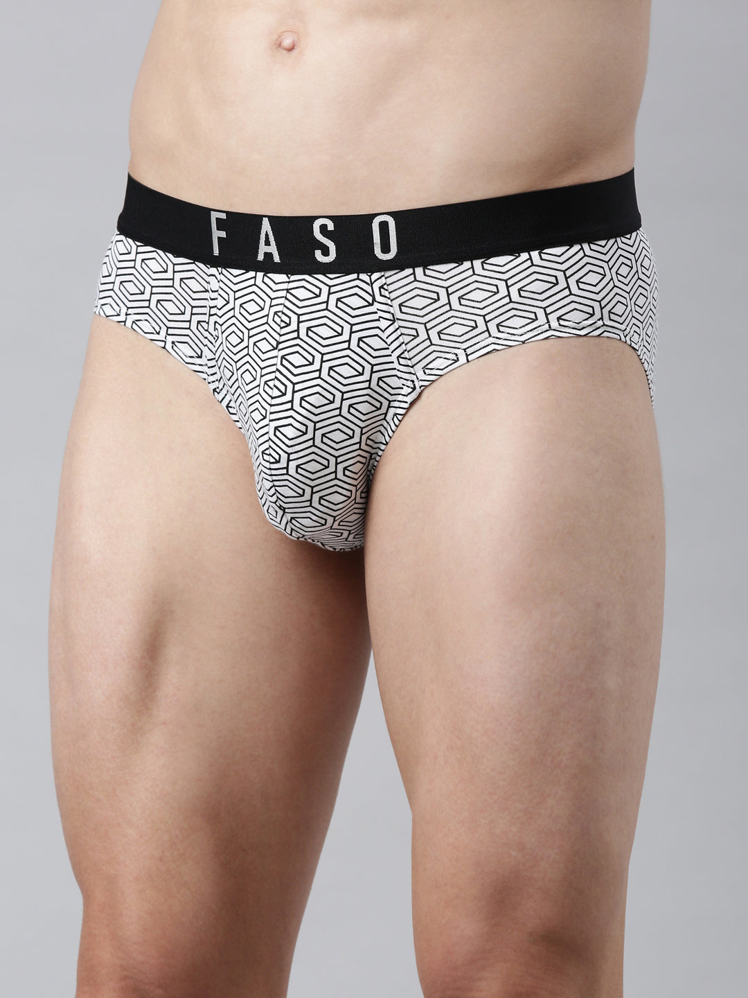 Faso Men's Printed Cotton Stretchable Brief