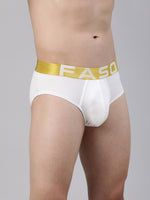 Faso Men's White Premium Micro Modal Brief