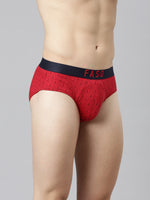 Faso Men's Cotton Outer Elastic All Over Print Brief