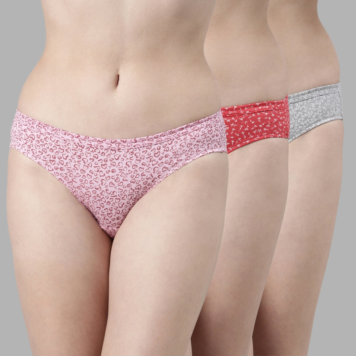Faso Women's Cotton Inner Elastic Bikini (Pack of 3)