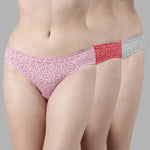Faso Women's Cotton Inner Elastic Bikini (Pack of 3)