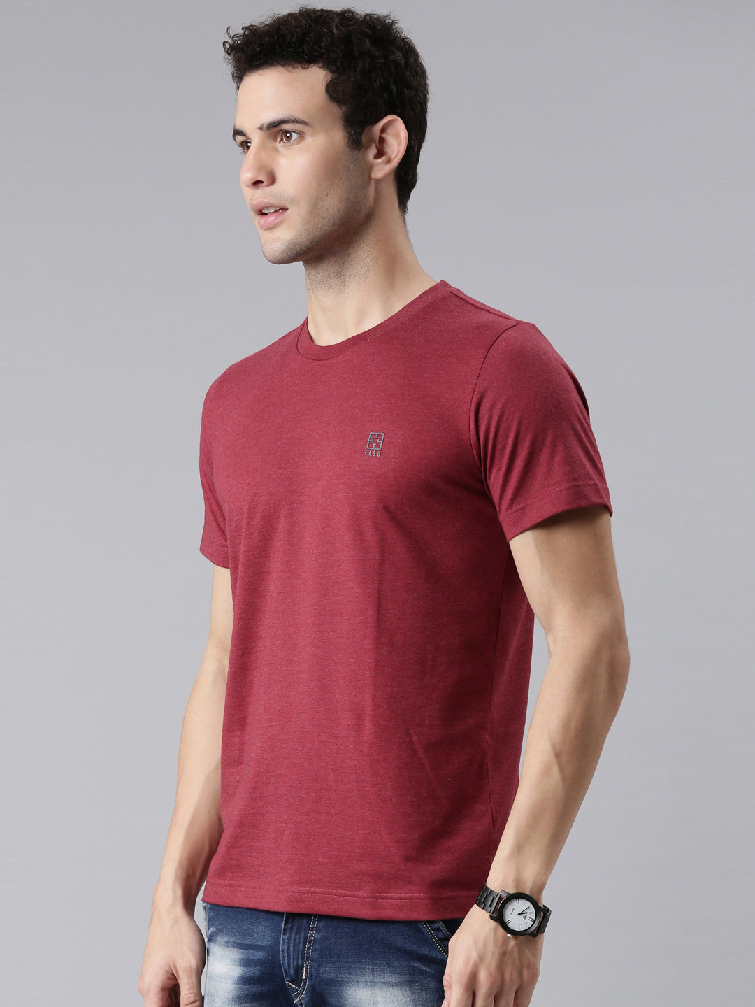 FASO Men’s Cotton Crew Neck Casual T-Shirt