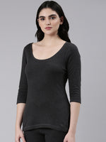 Faso Women's Cotton Blended 3/4 Sleeve Top