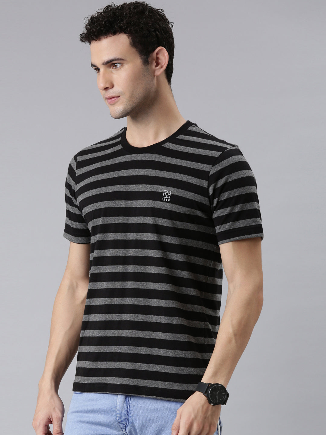 FASO Men’s Yarn Dyed Cotton T-Shirt