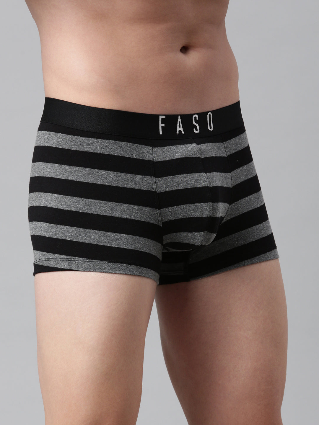 Faso Men's Cotton Yarn Dyed Striped Trunk