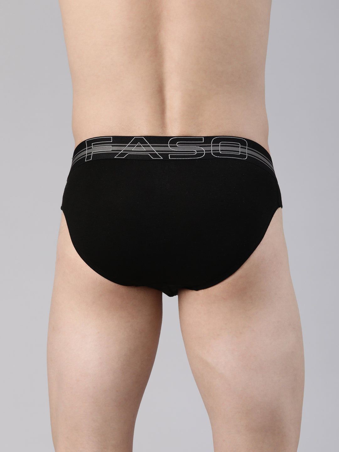 Faso Men's Cotton Contrast Rib Piping Brief (Pack of 2)